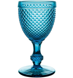 Vista Alegre Bicos Blue Water Goblets, Set of 4