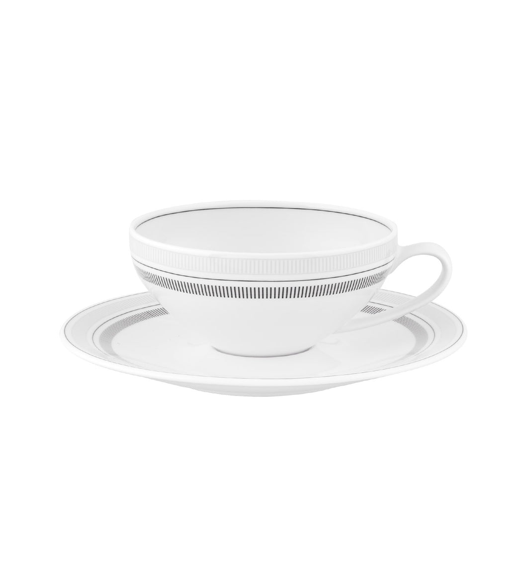 Vista Alegre Elegant Porcelain Tea Cup & Saucers, Set of 4