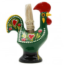 Load image into Gallery viewer, 3.5 Inch Hand Painted Portuguese Aluminum Toothpick Holder Good Luck Rooster
