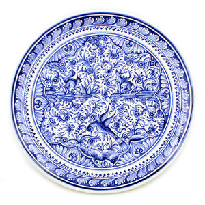 Coimbra XVII Century Pottery Hand-painted Ceramic Hanging Plate #101-1