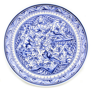 Coimbra XVII Century Pottery Hand-painted Ceramic Hanging Plate #101-5