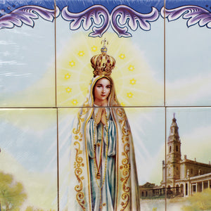 Our Lady of Fatima Apparition Portuguese Ceramic Tile Art Wall Panel Mural Decor