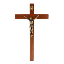 Load image into Gallery viewer, 9.25&quot; Wooden Wall Crucifix Jesus Christ Cross
