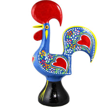 Load image into Gallery viewer, Traditional Portuguese Aluminum Blue Good Luck Rooster Galo de Barcelos
