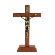 Load image into Gallery viewer, 7&quot; Wooden Altar Crucifix With Stand
