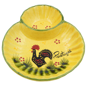 Hand-painted Traditional Portuguese Ceramic Rooster Large Olive Dish
