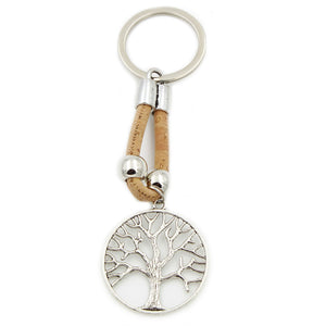 100% Natural Portuguese Cork Tree of Life Keychain