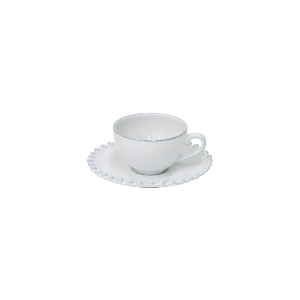 Costa Nova Pearl 3 oz. White Coffee Cup and Saucer Set