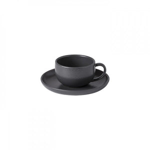 Casafina Pacifica 7 oz. Seed Grey Tea Cup and Saucer Set