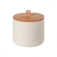 Load image into Gallery viewer, Casafina Pacifica 8&quot; Vanilla Canister with Oak Lid
