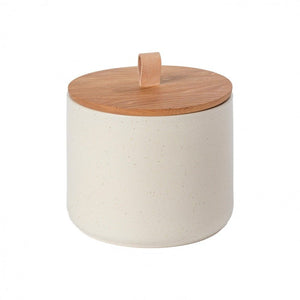 Casafina Pacifica 8" Vanilla Canister with Oak Lid
