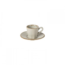 Load image into Gallery viewer, Costa Nova Luzia 5 oz. Ash Grey Coffee Cup and Saucer Set
