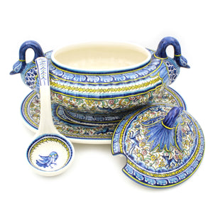 Coimbra Ceramics Hand-painted Decorative Tureen XVII Cent Recreation #1700