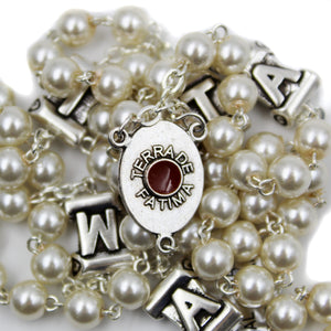 Our Lady of Fatima Pearl Rosary with Fatima Letters