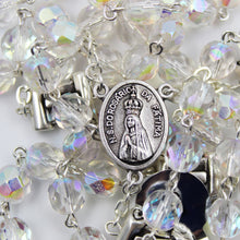 Load image into Gallery viewer, Our Lady of Fatima Clear Glass Rosary with Fatima Letters
