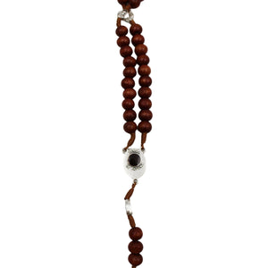 Our Lady of Fatima Brown Wood Shiny Beads Rosary