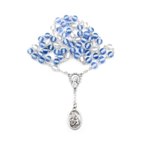 Load image into Gallery viewer, Made in Portugal Blue and White Glass Beads Chaplet of Saint Joseph
