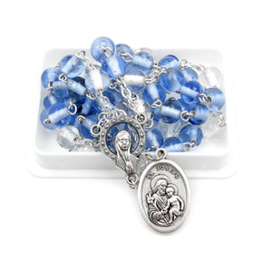 Made in Portugal Blue and White Glass Beads Chaplet of Saint Joseph