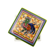 Load image into Gallery viewer, Coimbra Ceramics Hand-painted Decorative Square Box with Lid XVII Cent Recreation #209
