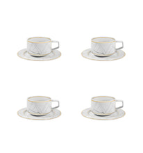 Load image into Gallery viewer, Vista Alegre Carrara Tea Cup &amp; Saucer, Set of 4
