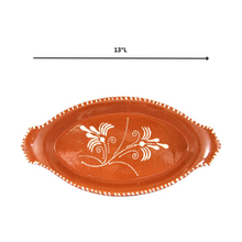 Load image into Gallery viewer, Vintage Portuguese Pottery Glazed Terracotta Clay Hand Painted Serving Platter
