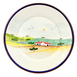 Hand-painted Portuguese Pottery Clay Terracotta Wall Plate