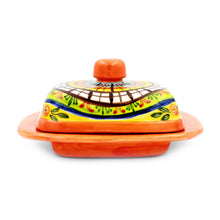 Load image into Gallery viewer, Hand-painted Portuguese Pottery Clay Terracotta Covered Butter Dish
