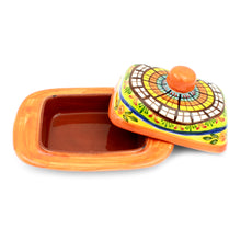Load image into Gallery viewer, Hand-painted Portuguese Pottery Clay Terracotta Covered Butter Dish
