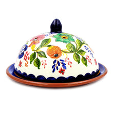 Load image into Gallery viewer, Hand-painted Portuguese Pottery Clay Terracotta Covered Cheese Dish
