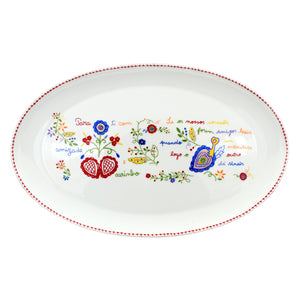 Traditional Portuguese Pottery Ceramic Viana Lovers Oval Platter