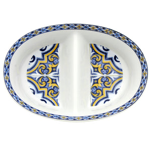 Traditional Portuguese Pottery Ceramic Porcelain Divided Appetizer Dish