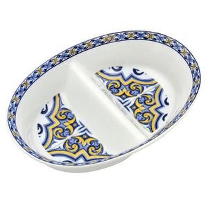 Traditional Portuguese Pottery Ceramic Porcelain Divided Appetizer Dish