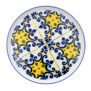 Traditional Portuguese Ceramic Tiles Porcelain Cake Stand