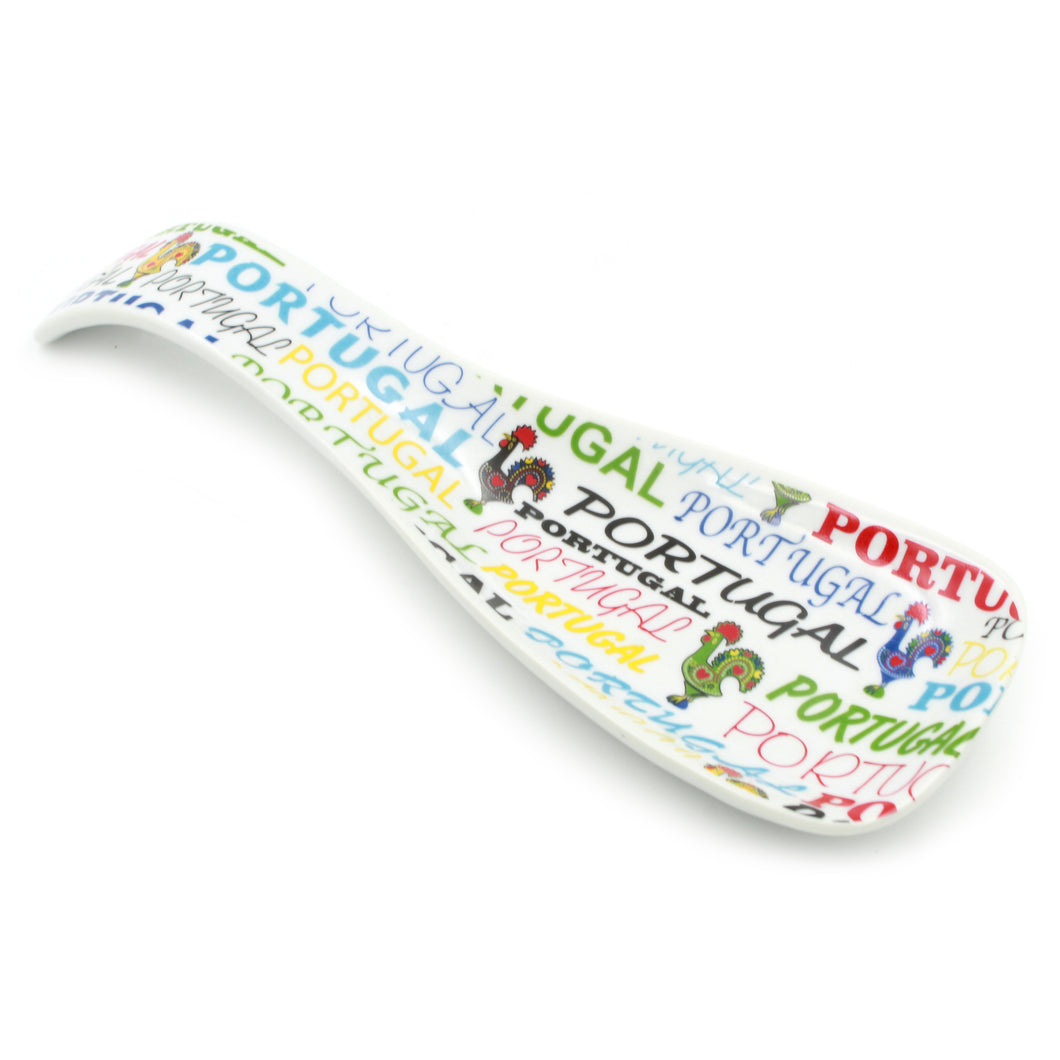 Portuguese Rooster Themed Ceramic Spoon Rest