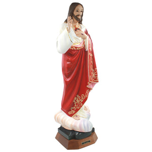 25" Hand-painted Sacred Heart of Jesus Religious Statue Made in Portugal