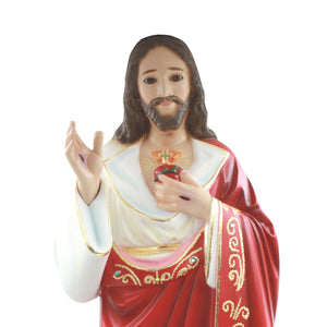 25" Hand-painted Sacred Heart of Jesus Religious Statue Made in Portugal