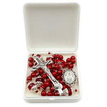 Load image into Gallery viewer, Handmade Bohemian Red Glass Beads Our Lady of Fatima Rosary
