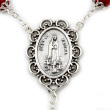 Load image into Gallery viewer, Handmade Bohemian Red Glass Beads Our Lady of Fatima Rosary
