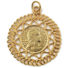 Load image into Gallery viewer, Traditional Portuguese Filigree Costume 50 Cents Medallion Pendant
