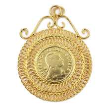 Load image into Gallery viewer, Traditional Portuguese Filigree Costume Medallion Pendant
