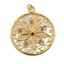 Load image into Gallery viewer, Traditional Portuguese Filigree Costume Medallion Pendant
