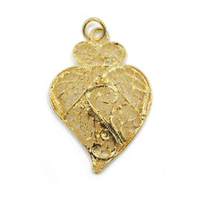 Load image into Gallery viewer, Traditional Portuguese Filigree Costume Viana Heart Pendant
