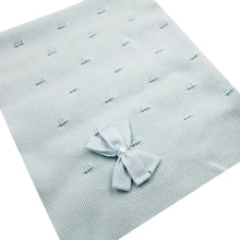 Load image into Gallery viewer, Maiorista Made in Portugal Knitted Baby Blanket with Bow
