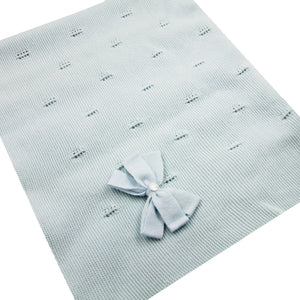 Maiorista Made in Portugal Knitted Baby Blanket with Bow