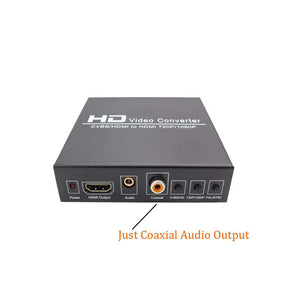 AV / CVBS + HDMI to HDMI 720P / 1080P HD Video Converter - Dual Voltage