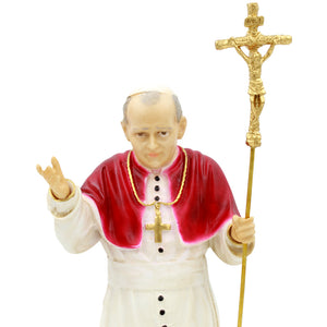 11" Hand-painted Pope Saint John Paul II Statue Religious Figurine