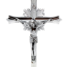 Load image into Gallery viewer, 8&quot; Metallic Altar Silver Crucifix With Stand
