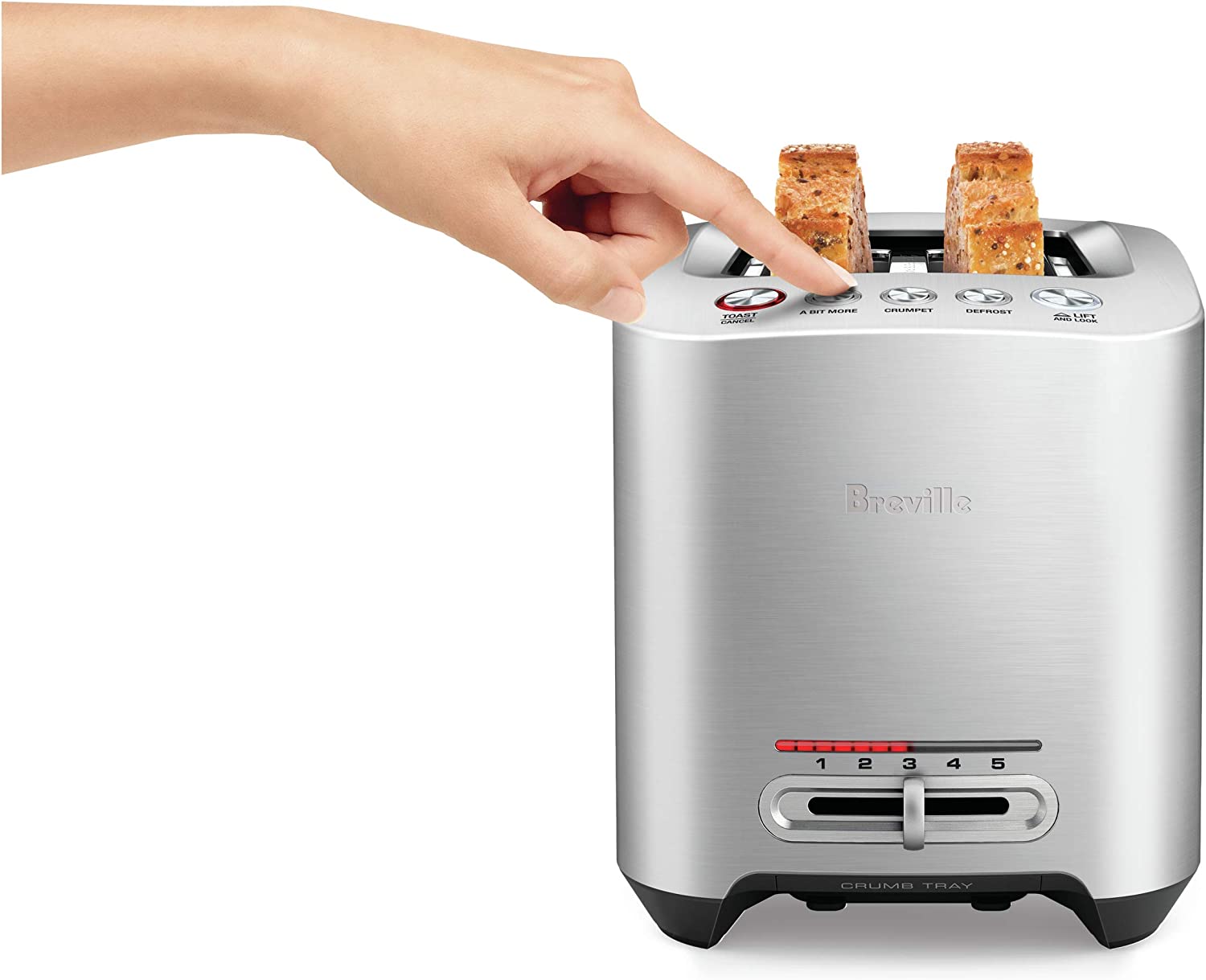  Breville BTA720XL Bit More 2-Slice Toaster, Brushed