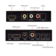 Load image into Gallery viewer, AV / CVBS + HDMI to HDMI 720P / 1080P HD Video Converter - Dual Voltage

