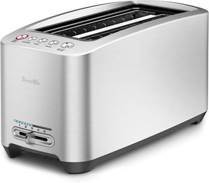 Breville BTA830XL Die-Cast Smart Toaster 4-Slice Long Slot Toaster, Brushed Stainless Steel